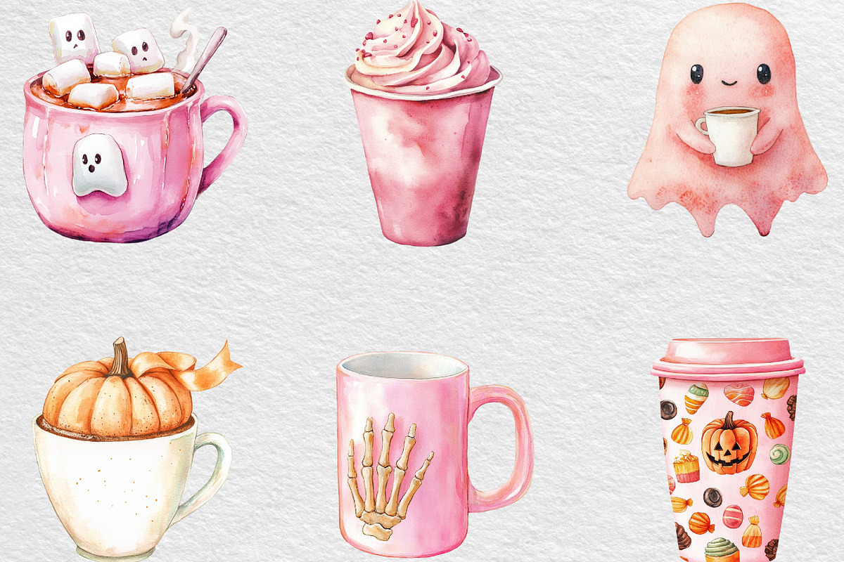 Pink Halloween Coffee Sublimation, an Illustration by Black Bird Studio (Photo 6 of 6)