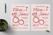 Red Minimalist Wedding Invitation, an Invitation Template by Annora Studio (Thumbnail 2 of 6)