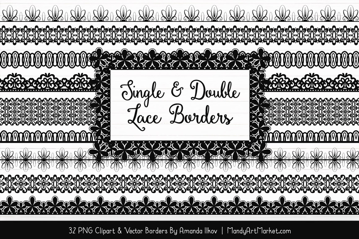 Black Lace Clipart Borders, an Illustration by Amanda Ilkov (Photo 1 of 5)
