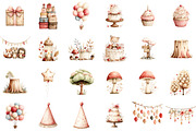 Woodland Boho Animals Birthday Clipa, an Illustration by Sublimation Artist (Thumbnail 2 of 7)