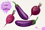 Watercolor Vegetables, Herbs, an Animal Illustration by Graphobia (Thumbnail 8 of 12)