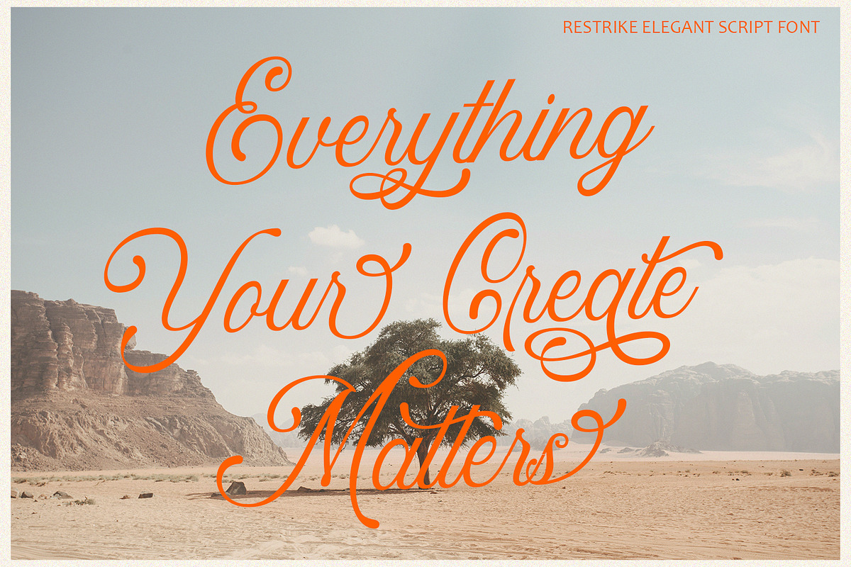 Restrike Elegant Script Font, a Script Font by Arendxstudio (Photo 5 of 9)