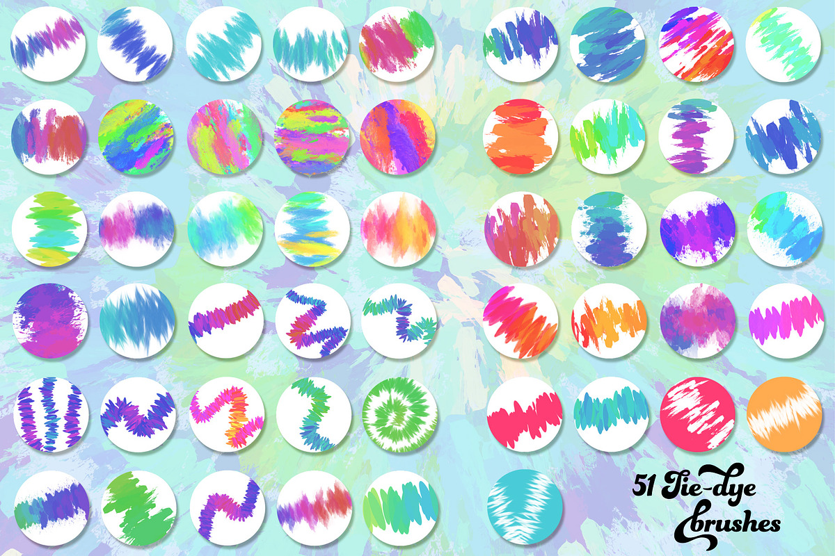 Tie-Dye Brushes for Procreate, a Brush Add-On by Studio Kitsch (Photo 4 of 8)