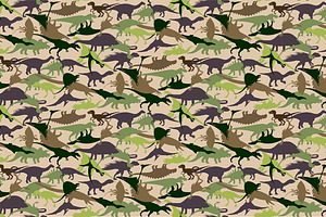 Camouflage Pattern With Dinosaurs