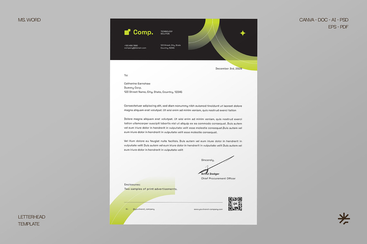 Letterhead Template - Venno, a Stationery Template by fakhroo