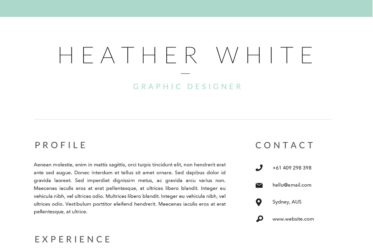 3 Page Resume Template | INDD + DOCX, a Resume Template by BlackDotResumes (Photo 5 of 6)