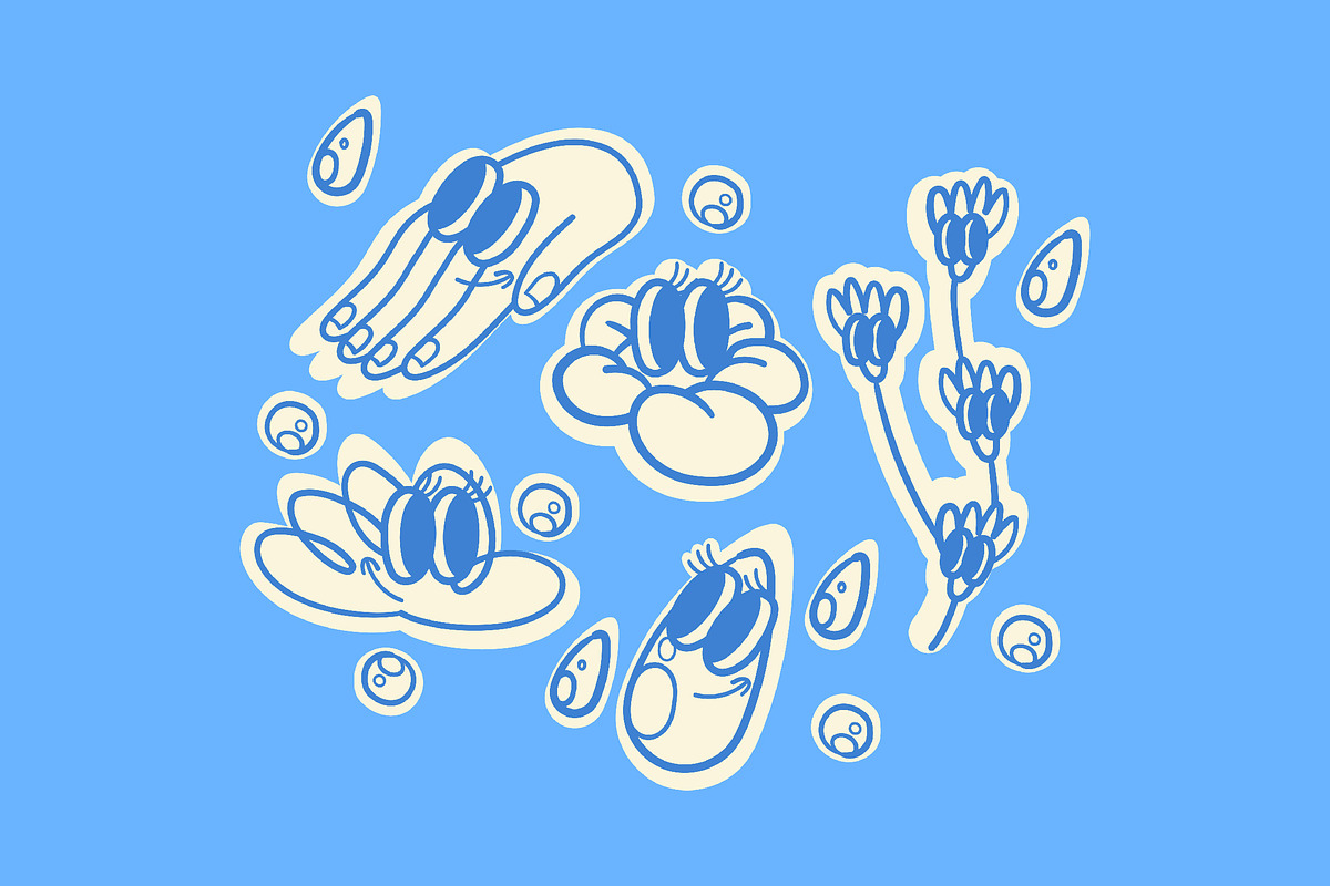 Blue Hand Drawn Soap Illustration, an Illustration by graphicook