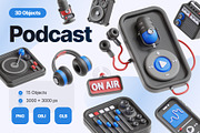 Podcast 3D Icons, an Object 3D Model by Rakata Studio (Thumbnail 1 of 7)