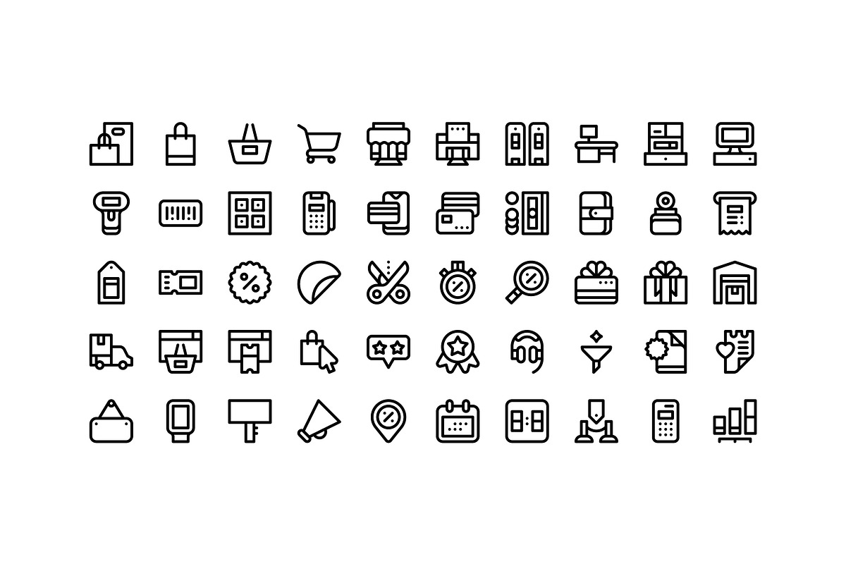 50 Sale Icons, an Outline Icon by Side Project (Photo 2 of 7)