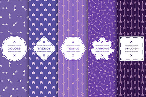 Purple seamless arrow patterns, a Pattern Graphic by ExpressShop