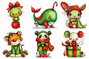 Whimsical Christmas Animals Clipart, an Illustration by Daily.Designs (Thumbnail 3 of 5)