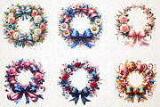 4th Of July Coquette Wreath Clipart, an Illustration by RobertsArt (Thumbnail 4 of 7)