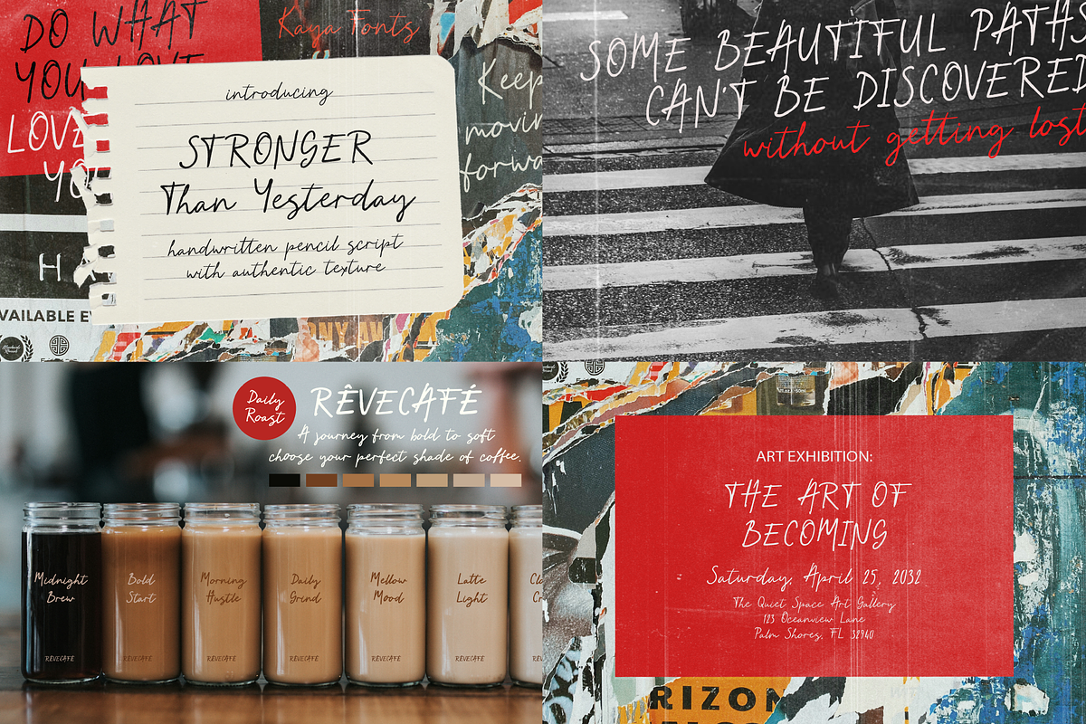Retro Vibes Font Bundle Handwritten, a Script Font by Kaya Fonts (Photo 17 of 22)