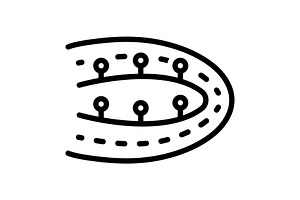 Track bending roads black icon, an Outline Icon by Creative priyanka