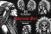 10 Bundle Dark Art American Indian, an Illustration by Morspective (Thumbnail 1 of 7)