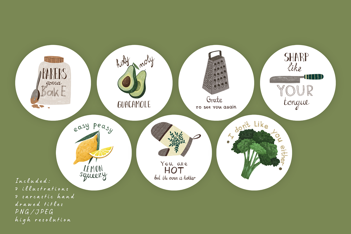 Kitchen Humor Clipart Bundle, an Object Graphic by Illustrations Lazarteva (Photo 3 of 7)