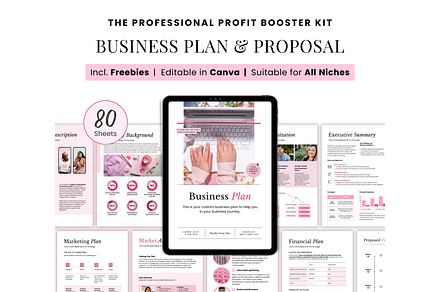 Business plan template canva, a Print Template by PlannersByBee
