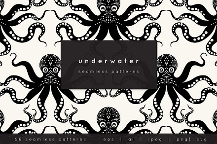 Underwater Seamless Patterns Bundle, a Pattern Graphic by Curly_Pat
