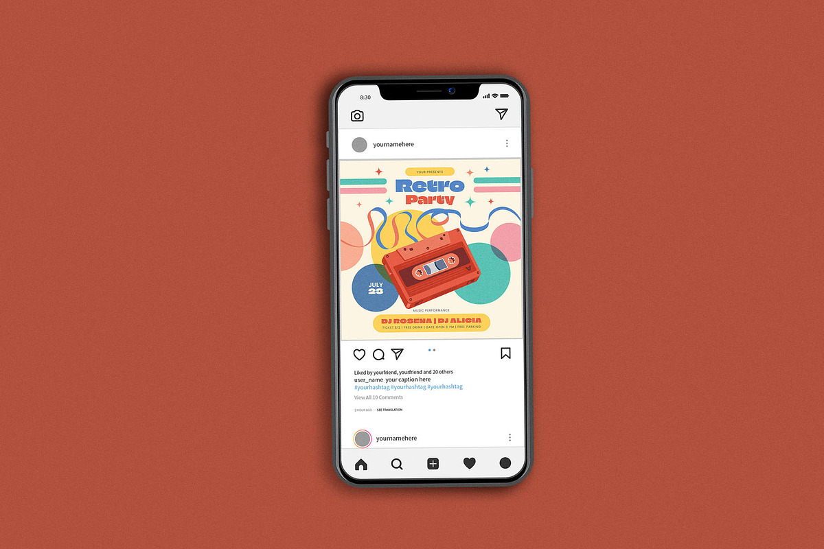 Retro Party Cassette, a Flyer Template by Me55enjah Design (Photo 3 of 4)