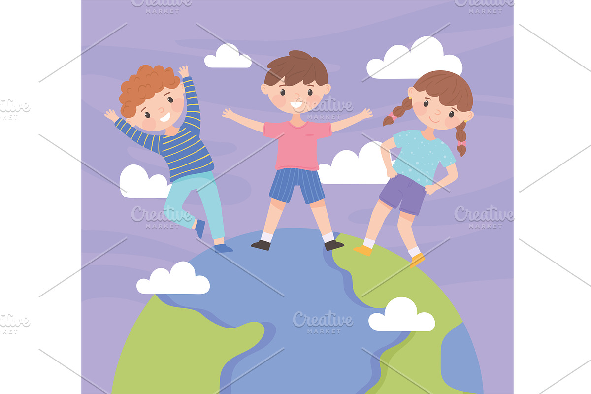 world childrens day cartoon, a Person Illustration by studiogstock
