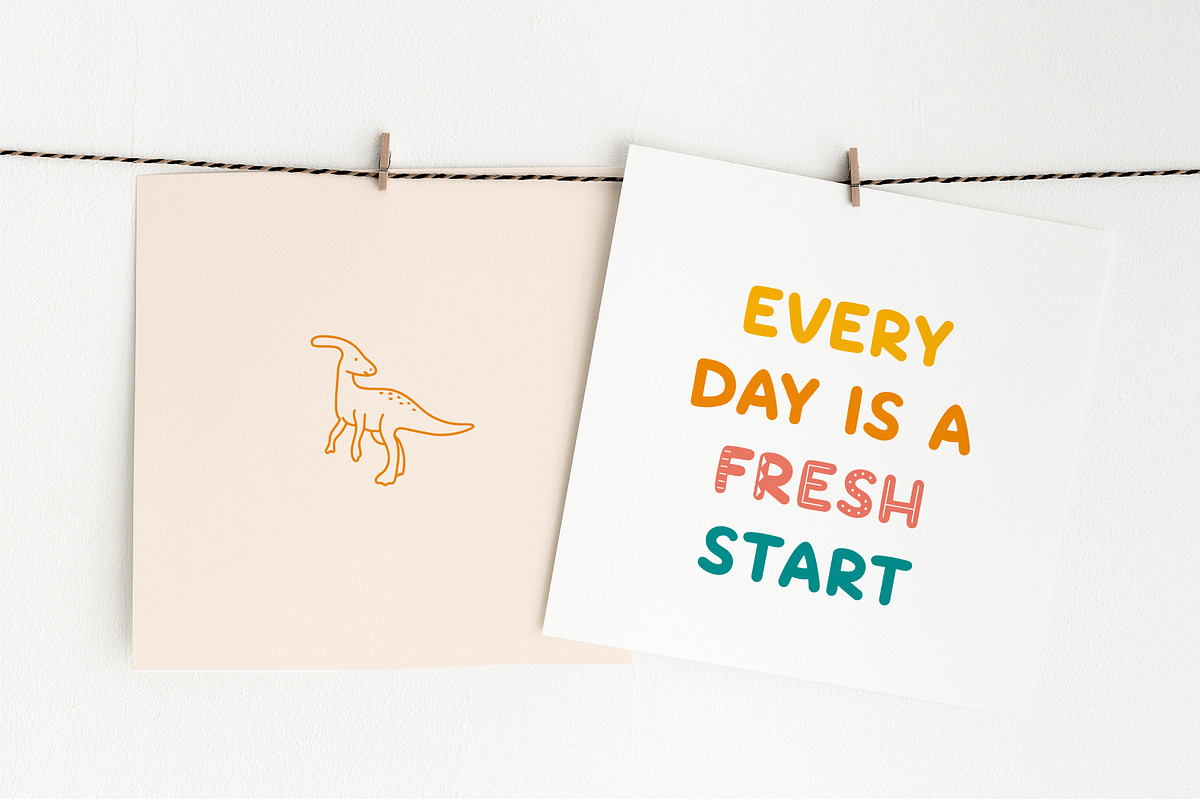 Hello Dino | Friendly font, a Sans Serif Font by JuliaVolkova (Photo 7 of 10)