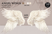 Watercolor White Angel Wings png set, an Object Graphic by KarinkaBU (Thumbnail 3 of 6)