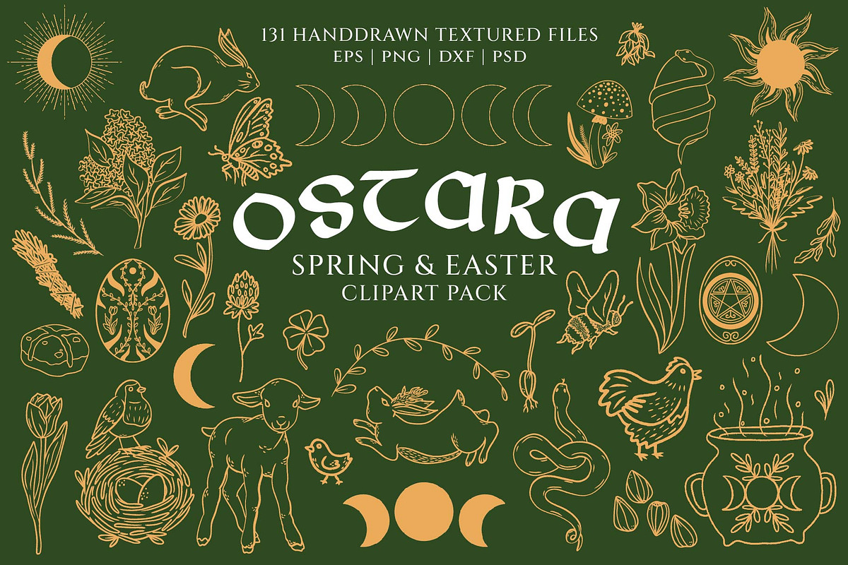 Ostara, Spring, Easter Clipart Pack, a Seasonal Illustration by Ashley Katrina (Photo 1 of 22)