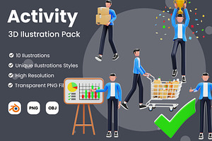 People Activity 3D Illustration Pack, a Person Illustration by novia99design