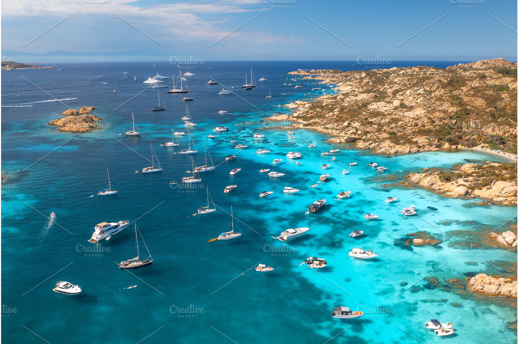 Aerial view of luxury yachts and, a Nature Photo by den-belitsky