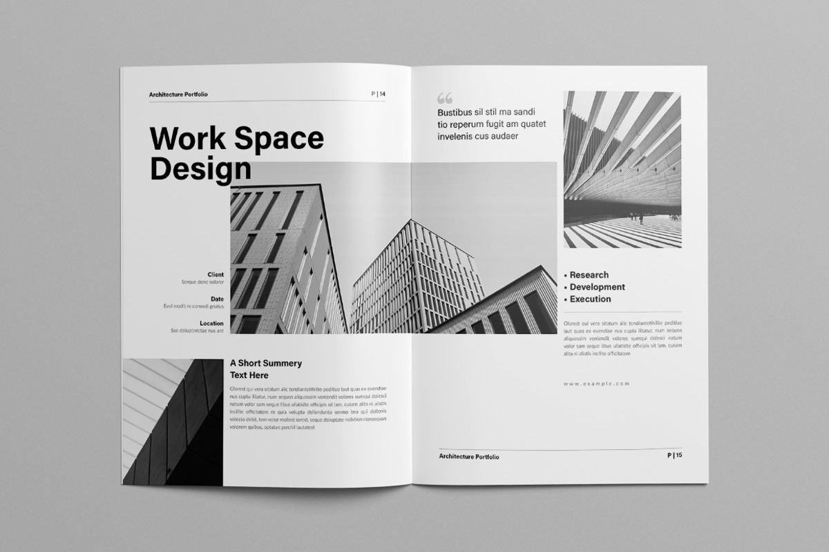 Architecture Portfolio Template, a Brochure Template by Pixelpick