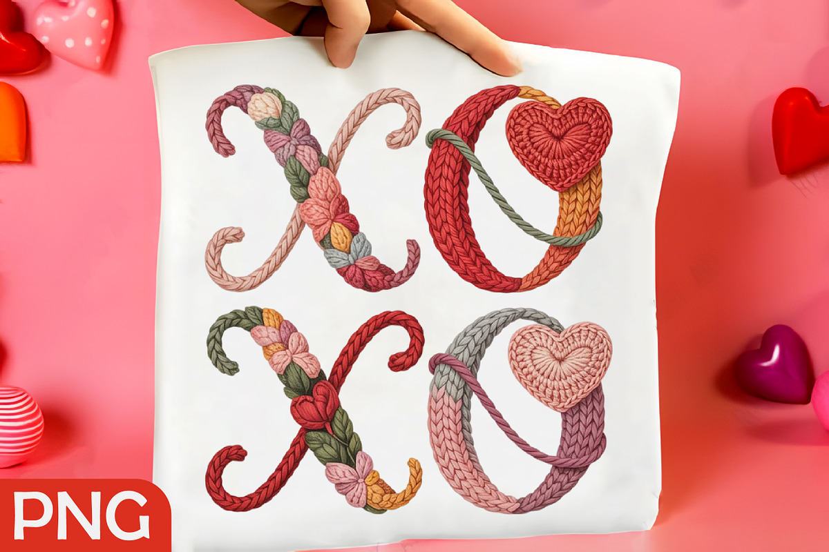 Romantic Faux Crochet XOXO Design, an Illustration by RobertsArt (Photo 4 of 4)