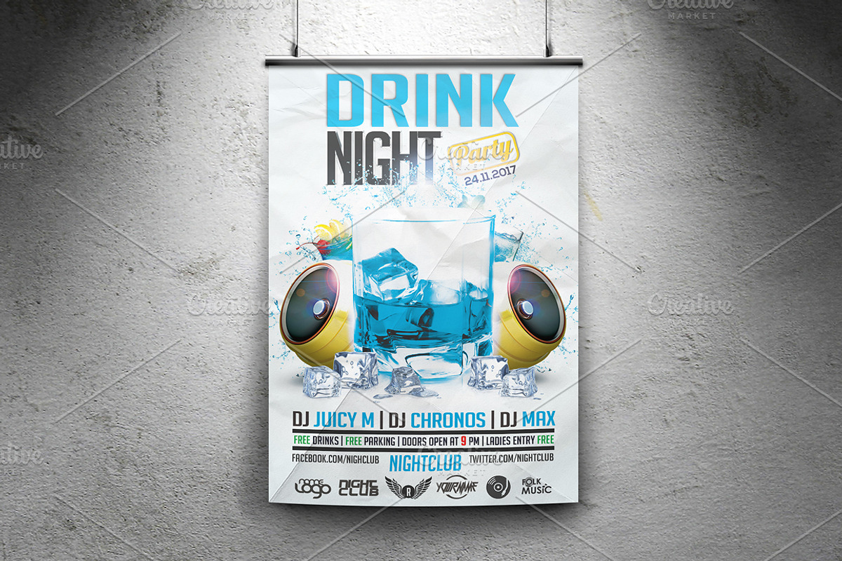 Drink Night Party Flyer, a Flyer Template by CREATIVE DUDE (Photo 3 of 4)