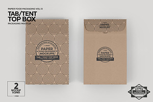 Tab Tent Top Box Packaging Mockup