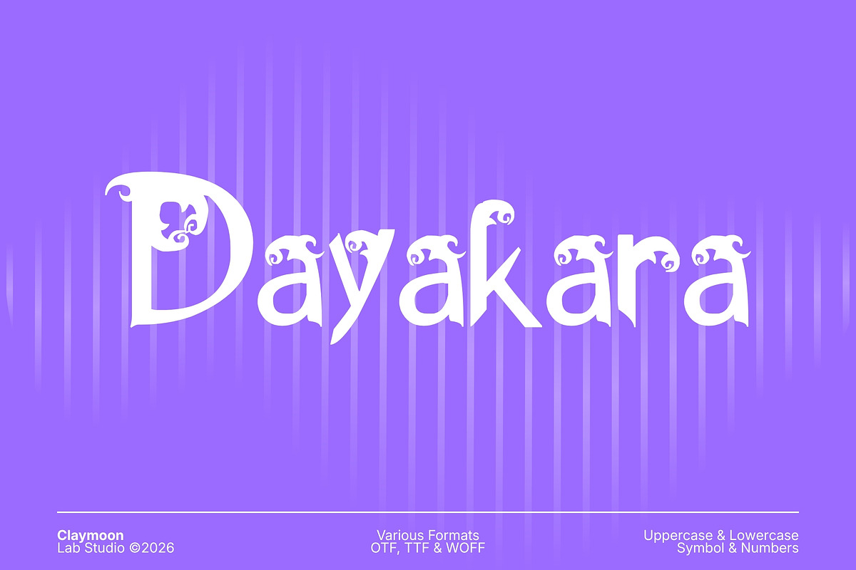 Dayakara - Ethnic Decorative Serif, a Serif Font by Claymoon Lab (Photo 1 of 6)