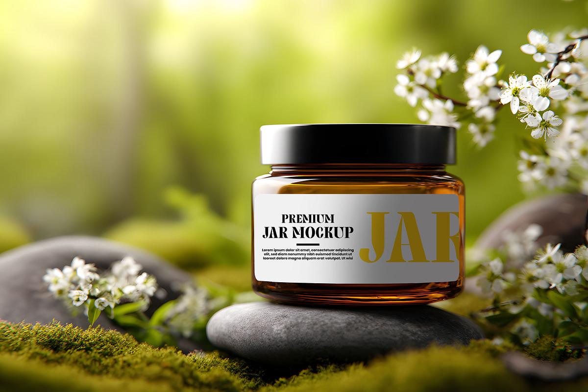 Glass Jar Mockup, a Packaging Mockup by GenesisCreativeCo (Photo 2 of 3)