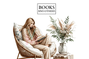 Book clipart, Books lover, girl png, a Person Illustration by VM PARTYS  BY TAIRUMA (Thumbnail 9 of 10)