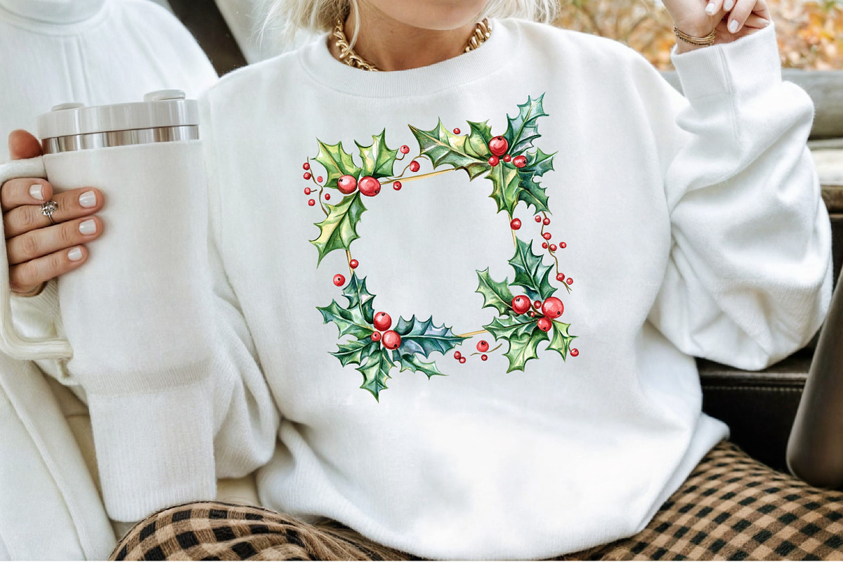Winter Festive Frames Wreaths Christ, an Illustration by Sublimation Artist (Photo 4 of 6)