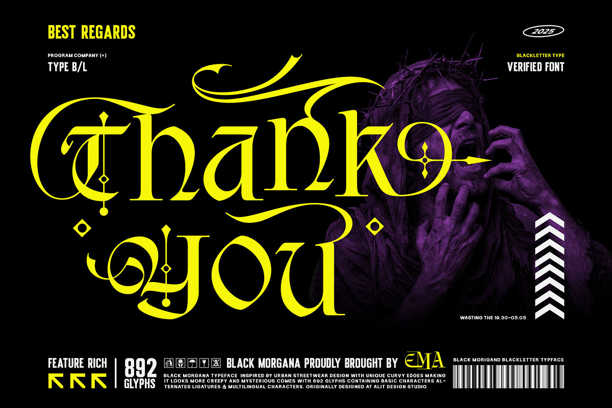 Black Morgana Typeface, a Blackletter Font by alit design (Photo 17 of 17)