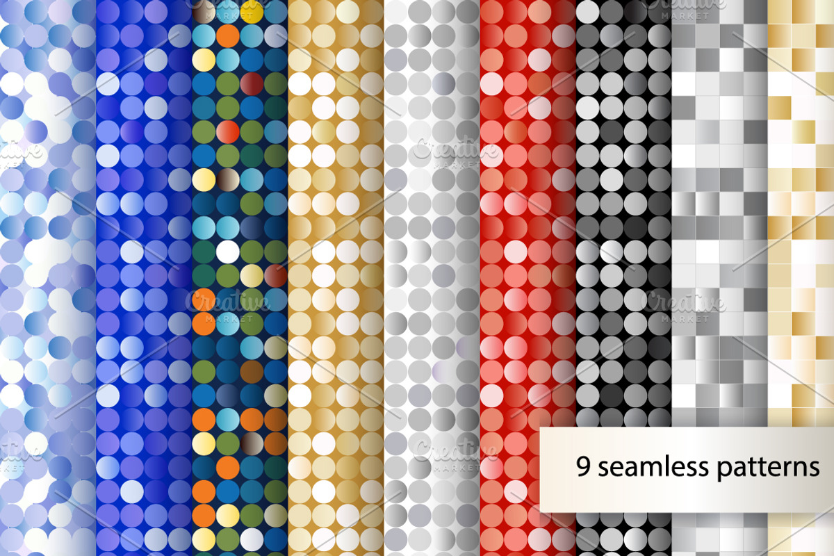 Seamless sequins backgrounds, a Pattern Graphic by Olga Proz (Photo 1 of 3)
