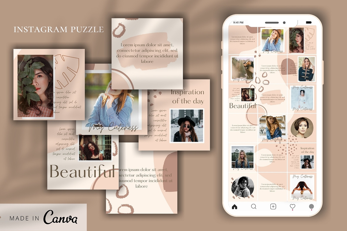 Jeanne Instagram Puzzle CANVA, a Social Media Template by bonadigitals (Photo 2 of 5)