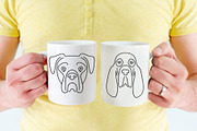Dog portraits simple line set, an Illustration by pet design shop (Thumbnail 6 of 9)