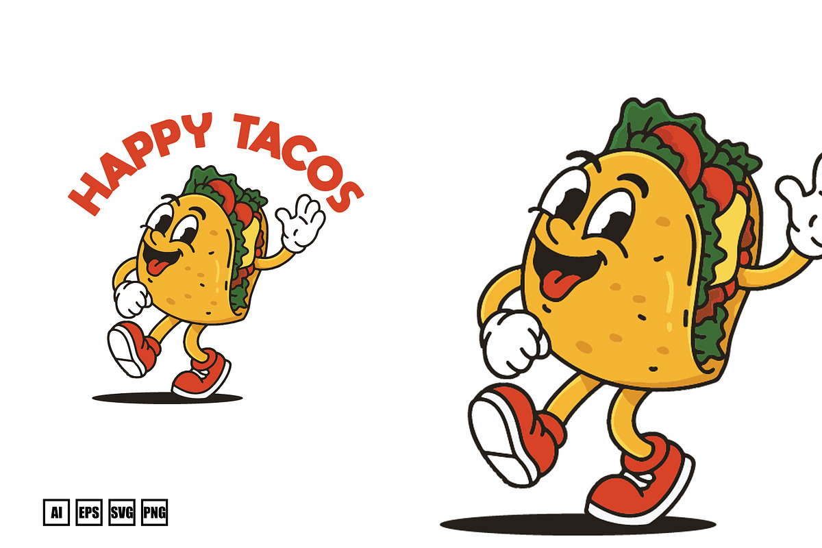 Set Mascot Taco, a Food Illustration by kalehstudio (Photo 4 of 5)