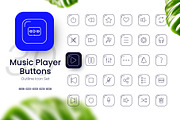 Music Player Buttons icon, an Outline Icon by cidcud_graphic (Thumbnail 1 of 2)