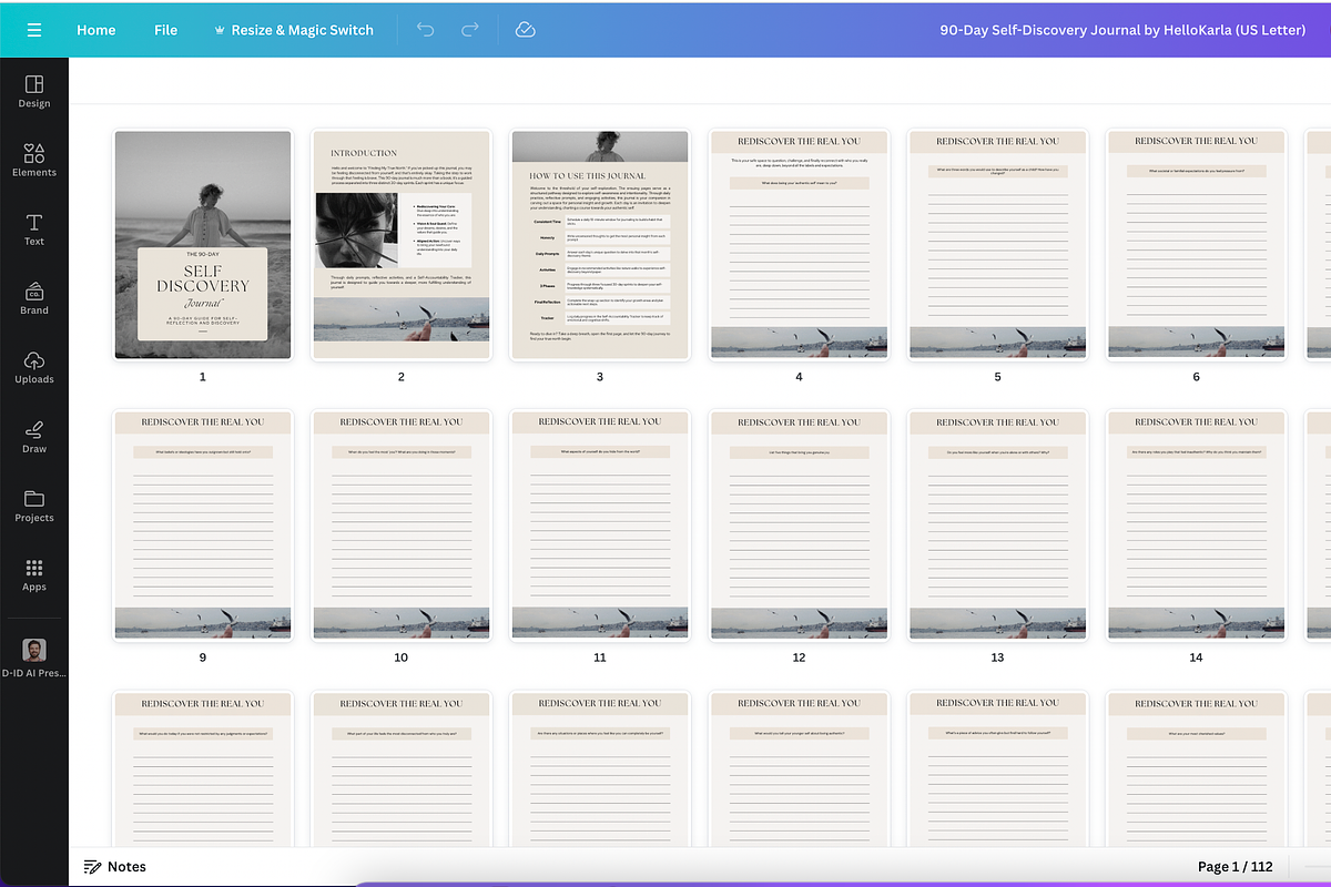 Self Discovery Journal Canva, a Presentation Template by HelloKarla (Photo 7 of 7)