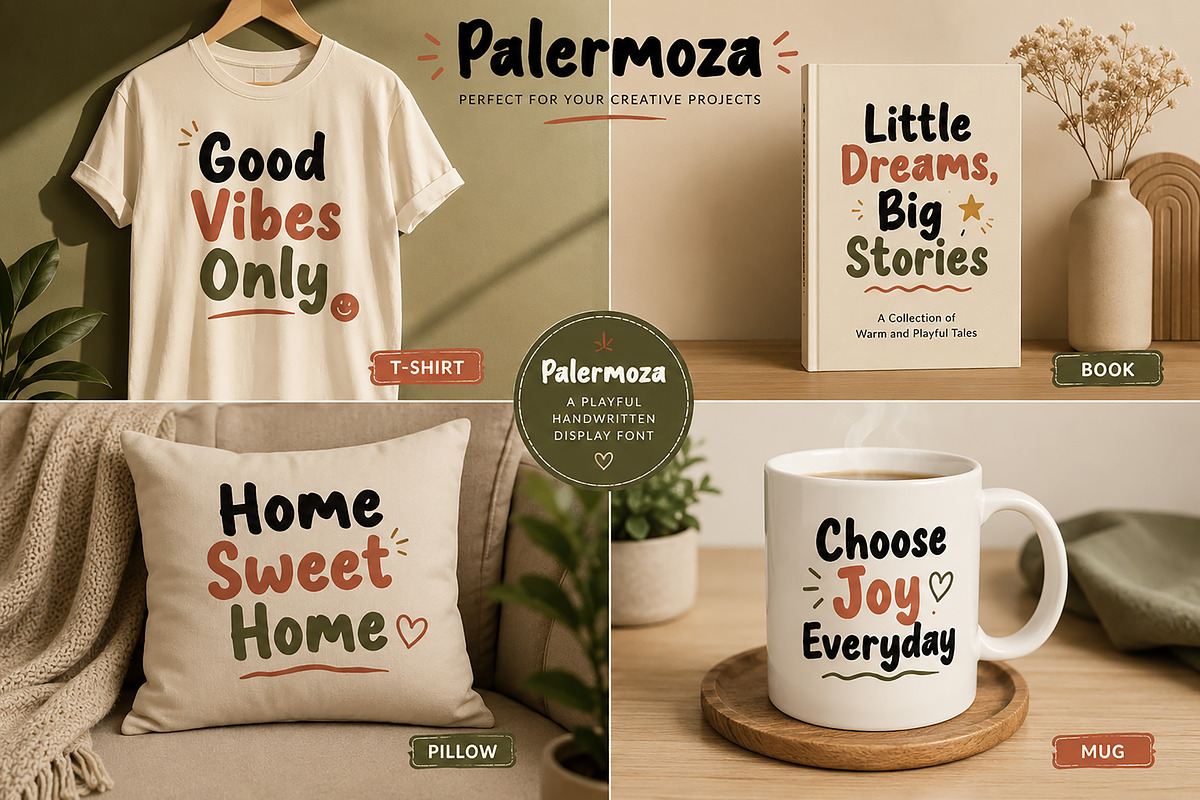 Palermoza – Playful Handwritten Font, a Handwritten Font by Wow Magic (Photo 2 of 6)