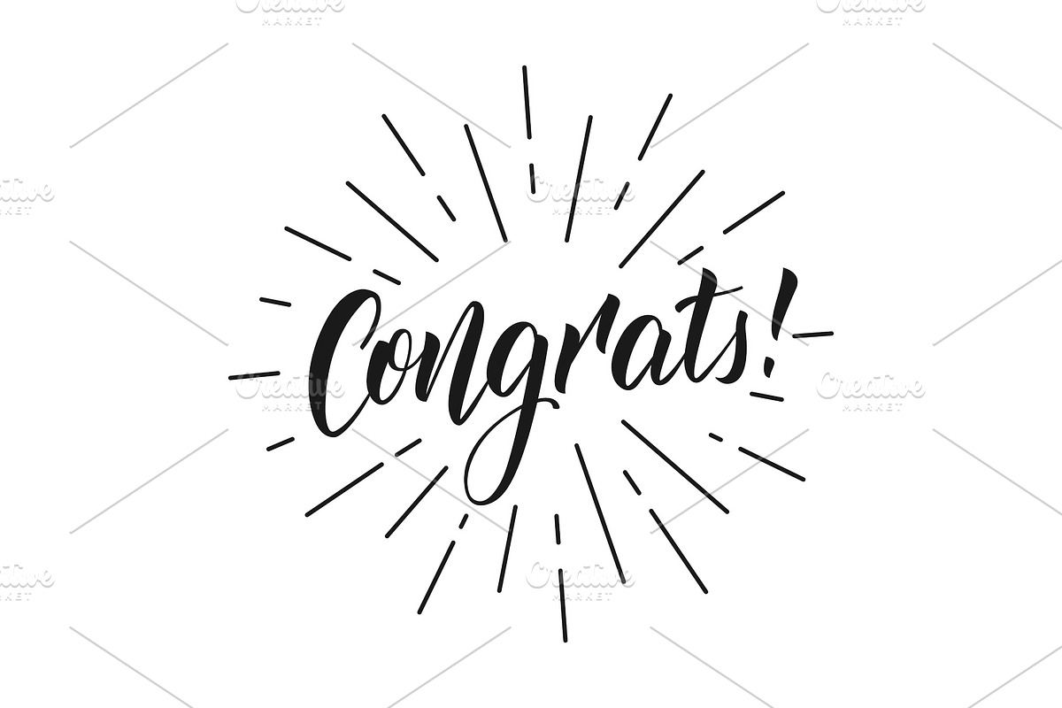 Congrats. Lettering inscription Congrats for greeting card, a Decorative Illustration by Max Letters