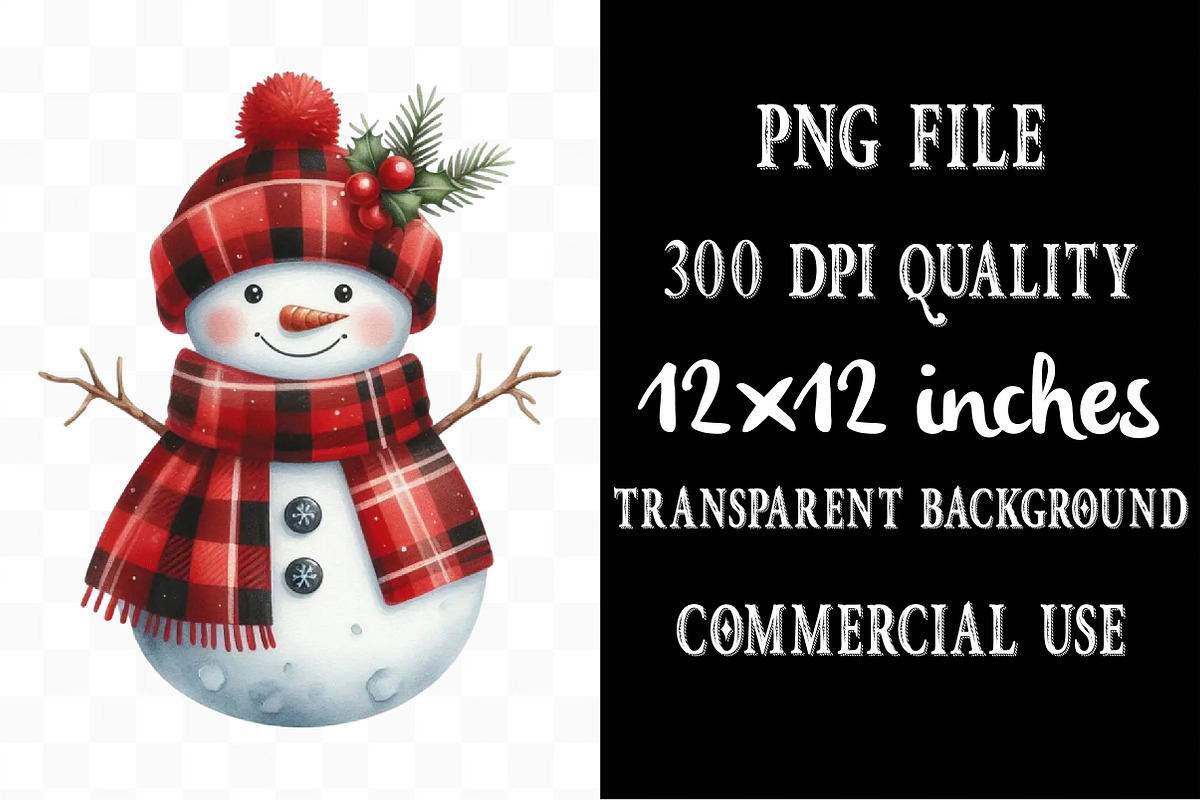Red Buffalo Plaid Christmas Clipart, an Illustration by Designking (Photo 4 of 5)