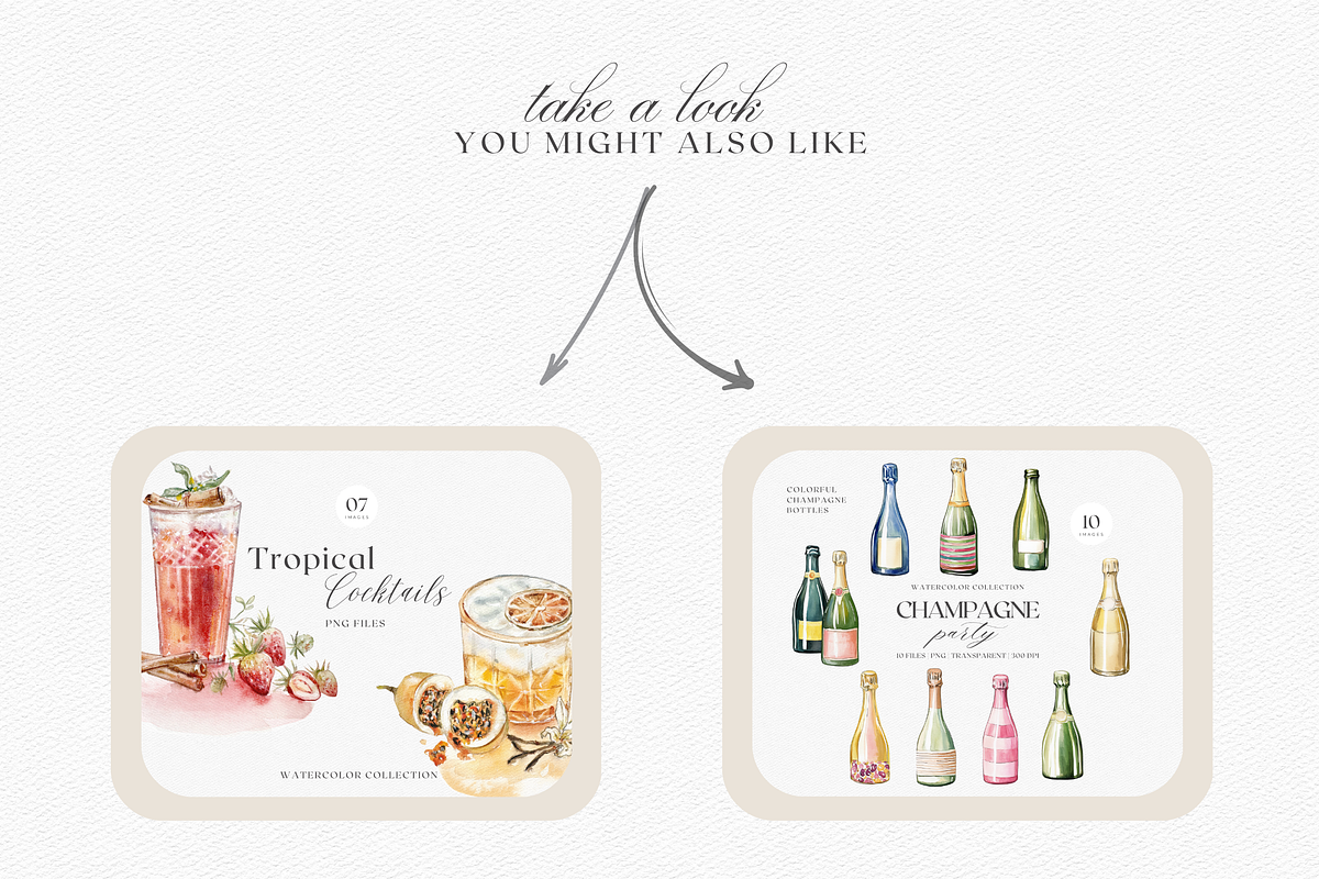 Watercolor Classic Cocktails Clipart, a Decorative Illustration by ThaismotaCreativeCo (Photo 5 of 6)