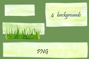 Watercolor handpainted clipart Grass, an Illustration by AqwaColor (Thumbnail 3 of 4)