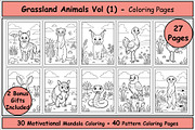 Grassland Animals Coloring Book, an Animal Illustration by Lamia Emad (Thumbnail 1 of 5)